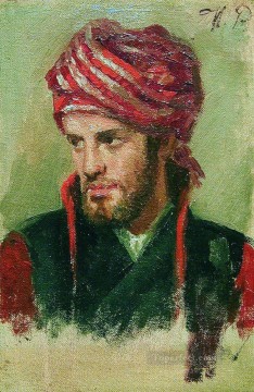  turbante Pintura - retrato de un joven con turbante Ilya Repin